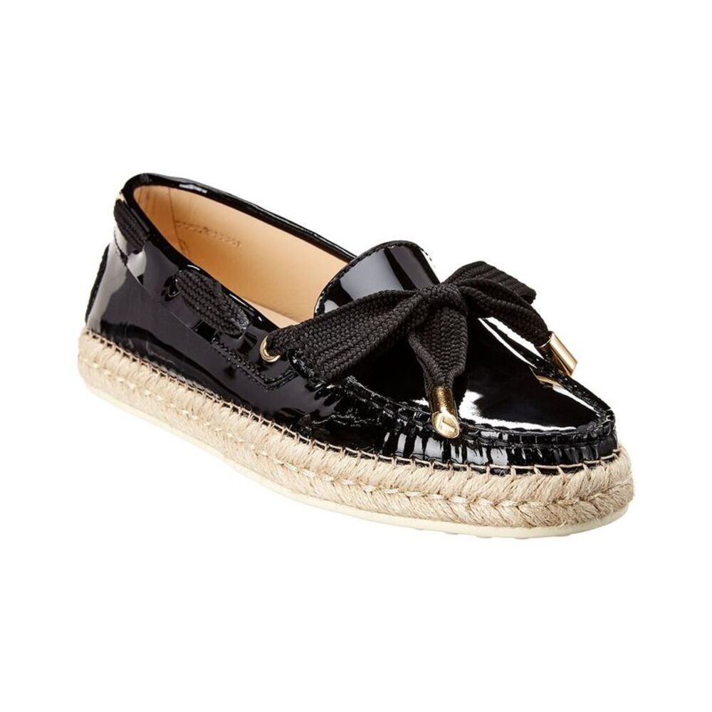 Tods Tipped Bow Patent Espadrille
